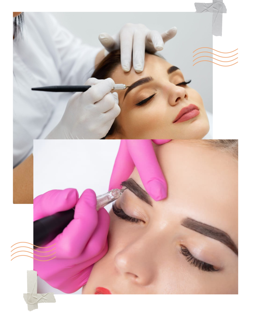 Technician performing professional eyebrow shaping at SPY Salon Dublin